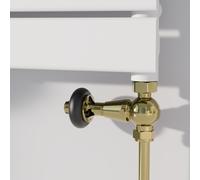 Maesta Brushed Brass Traditional TRV Straight Thermostatic Radiator Valves With Lockshield