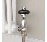 Maesta Chrome Traditional TRV Angled Thermostatic Radiator Valves With Lockshield