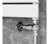 Maesta Chrome Traditional TRV Straight Thermostatic Radiator Valves With Lockshield