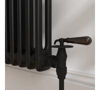 Maesta Matte Black Traditional Manual Angled Radiator Valves With Lockshield