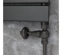 Maesta Matte Black Traditional TRV Straight Thermostatic Radiator Valves With Lockshield