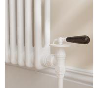 Maesta White Traditional Manual Angled Radiator Valves With Lockshield