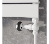 Maesta White Traditional TRV Straight Thermostatic Radiator Valves With Lockshield
