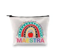 Maestra Makeup Bag Bilingual Spanish Teacher Gift Bilingual Teacher Gift Language Teacher Gift Cosmetic Bag (Apple MAESTRA Makeup Bag 3uk)