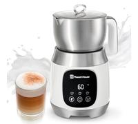 Maestri House Electric Milk Frother White 12-in-1 600ml | Variable Temperature & Foam Strength, Foam Maker Smart Touch Control for Latte, Cappuccino & Hot Chocolate DualFro 600