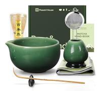 Maestri House Matcha Set, Bamboo Ceramic Matcha Kit, Matcha Whisk Set 7 Pcs