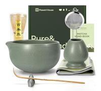 Maestri House Matcha Set, Bamboo Ceramic Matcha Kit, Matcha Whisk Set 7 Pcs