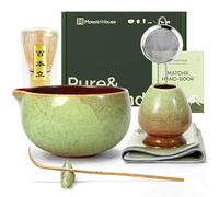 Maestri House Matcha Set, Bamboo Ceramic Matcha Kit, Matcha Whisk Set 7 Pcs