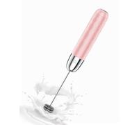 Maestri House Rechargeable Milk Frother, Handheld Electric Foam Maker Detachable Stainless Steel Whisk Drink Mixer Foamer Mini Blender for Matcha, Lattes, Cappuccino, No Stand （Rose/Silver）