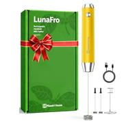 Maestri House Rechargeable Milk Frother with Stand, Handheld Electric Foam Maker Waterproof Detachable Stainless Steel Whisk Drink Mixer Foamer for Lattes, Cappuccino