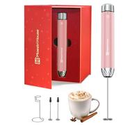 Maestri House Rechargeable Milk Frother with Stepless Speed Control, Handheld Electric Foam Maker Waterproof Detachable Stainless Steel Whisk Drink Mixer Foamer for Lattes, Cappuccino