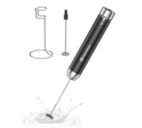 Maestri House Rechargeable Milk Frother with Stepless Speed Control, Handheld Electric Foam Maker Waterproof Detachable Stainless Steel Whisk Drink Mixer Foamer for Lattes, Cappuccino, LunaFro Max