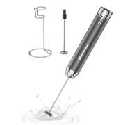 Maestri House Rechargeable Milk Frother with Stepless Speed Control, Handheld Electric Foam Maker Waterproof Detachable Stainless Steel Whisk Drink Mixer Foamer for Lattes, Cappuccino, LunaFro Max