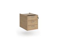 Maestro 25 3 drawer fixed pedestal - Kendal Oak
