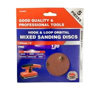 Maestro craft 150mm / 6" Hook & Loop Mixed Sanding Discs 120 Fine Grit