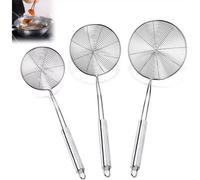 Maestro craft 18Cm Heavy Duty Stainless Steel Skimmer Chinese/indian Strainer Ladle Frying Chips