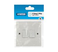 Status Light Switch 2 Gang 2 Way, White