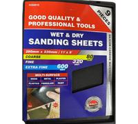 Maestro craft 280mm X 230mm / 11" X 9" Dekton Wet & Dry Sanding Sheets 80 Grit