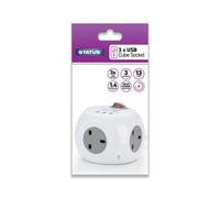 Maestro craft 3 Way 1.4 Metre Cube Socket With 3 X Usb Ports 1 Pk