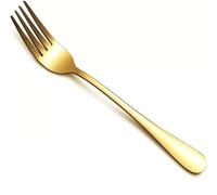 Maestro Craft 6-Piece Dinner Fork Set - Stainless Steel, 8-Inch Table Forks - Silverware Set (Gold)