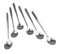Maestro Craft 6pcs Stainless Steel Long Handl Spoons, Latte Coffee Spoons, Long Handled Tea Spoons, Dessert Ice Cream Sundae Hot Chocolate Spoons, Kitchen Cutlery Set Dishwasher Safe 18cm Length