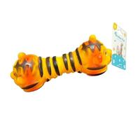 Maestro craft Dog Chew Toy, Tiger Striped Design, Squeaky Rubber Bone for Pets