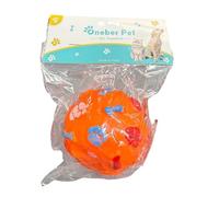 Maestro craft Interactive Ball Toy, Orange with Colorful Paw Prints