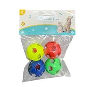 Maestro craft Pet Supplies Interactive Ball Toys with Bells, Multicolor, 4 Pack