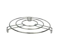 Maestro cRaft Stainless Steel Kitchen Heat Resistant Hot Pan Round Steamer Rack Trivets 20cm, Silver (MC-4512)
