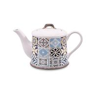 Maestro Holiday in Porto Ceramic teapot 800 ml | Elegant azulejos Pattern | Coffee and Tea Service | Heat Retention | Decorative Accessory for Kitchen or Table
