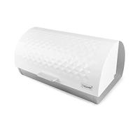 Maestro MR-1676 Bread Container Bread Box Sliding Lid Bread Storage Container Elegant Design Stainless Steel (White)