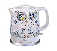 Maestro MR068 Ceramic Electric Kettle 1.5L Decorative Oriental Mosaic Pattern Auto Switch Off Overheating Protection 3-Pin UK Plug