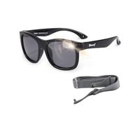 Maesy - Baby Sunglasses Luca - 1-3 Years - Flexible Bendable - Adjustable Elastic Band - Polarised UV400 Protection - Boys and Girls - Square (Black)
