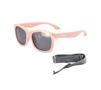 Maesy - Baby Sunglasses Luca - 1-3 Years - Flexible Bendable - Adjustable Elastic Band - Polarised UV400 Protection - Boys and Girls - Square (Light pink)