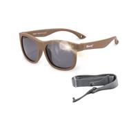 Maesy - Baby Sunglasses Luca - 1-3 Years - Flexible Bendable - Adjustable Elastic Band - Polarised UV400 Protection - Boys and Girls - Square (Brown)