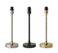 Maeve Bobble Stem Table Lamp Base Bedroom Living Room Light Chrome Black Gold