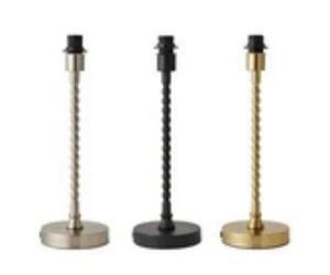Maeve Bobble Stem Table Lamp Base Bedroom Living Room Light Chrome Black Gold