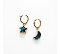 Maeve Mismatch Moon And Star Hoop Earrings Luxe Tones Multi One Size