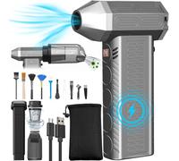 MAEZOE 2 in 1 Electric Compressed Air Duster for PC, Handheld Car Vacuum Cleaner & Air Blower, 8000mAh Rechargeable Battery, 130000RPM Stepless Speed Jet Dry Mini Blower for Keyboard, Camera