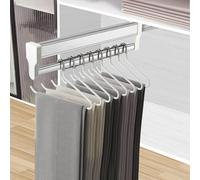 MAFAGE Pull Out Clothes Hanger Rod Adjustable Wardrobe Clothing Rail Hanger Rack Bar (597mm)