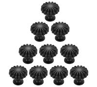 Mafagwre 10 Pcs Vintage Cabinet Knob, Flower Single Hole Drawer Knobss, Black Drawer Knobs, Dresser Furniture Drawers, 30mm Small Door Knob, Antique Cupboard Handles, Single Hole Kitchen Handles (C)