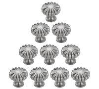 Mafagwre 10 Pcs Vintage Cabinet Knob, Flower Single Hole Drawer Knobss, Black Drawer Knobs, Dresser Furniture Drawers, 30mm Small Door Knob, Antique Cupboard Handles, Single Hole Kitchen Handles (B)