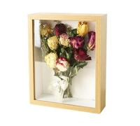 Mafagwre 30 X 40 Cm Shadow Box Frame, Wooden Dried Flower Photo Frame, 3d Wooden Deep Picture Frame, Can Hold 5cm Items, Decorative Photo Frame For Tabletop/Diy/Handicrafts (Wood color)