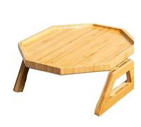 Mafagwre Bamboo Sofa Arm Tray, Couch Arm Table, Clip on Design Armrest Tray Table, Foldable Arm Couch Tray for Phone, Pad, Remote, Cups, Drinks and Food (B)