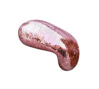 Mafagwre Disco Ball Decoration, Melted Disco Ball Decoration, Small Disco Ball, Disco Ball For Kids, Mirror Disco Ball, Silver Glitter Ball Decoration, Glass Mirror Glitter Ball For Home (pink)