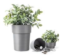 Mafagwre Flower Pot Hidden Safe with Plants, Flower Pot Key Holder, Secret Safe Compartment Lock Box for Outdoor, Garden, Office, Yard Hiding Vault (Grey)