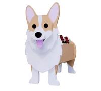 Mafagwre Oushebck Cute Dog Planter Pot, Plants Storage Container Gardening Pots, Plant Wood Flower Pot, Animal Shaped Plant Storage Container for Indoor Outdoor Garden Decorations (B)