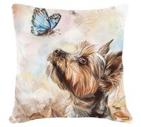 MAFANG 11CT Cushion Cross Stitch Kit Fantasy Yorkshire Terrier Embroidery Kits for Adults Beginners Cross Stitch Cushion/Embroidery Cushion Set A 45x45cm