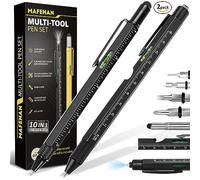 MAFEHAN 10-in-1 Multi-Tool Pen Set, Black Aluminium Multi-Tool Pens for Men, Dads, Husbands, Gift for Father's Day, Christmas, Birthdays