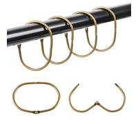 Mafeigu 20Pcs Shower Curtain Hooks,Metal Oval Shower Curtain Hooks, Roman Rings,Rustproof Decorative Rings (20, Oval-Bronze)